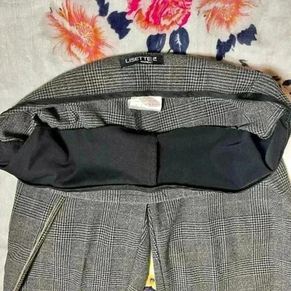 Lisette L Gray/Blk Pull On Ankle Pant w/metallic trim Women's Size 10 - Picture 4 of 8